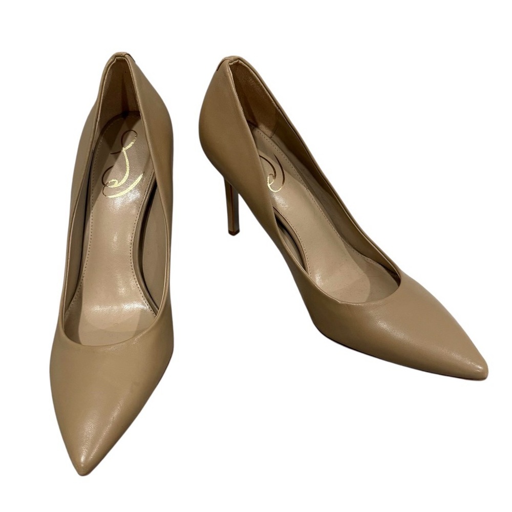 New Sam Edelman Hazel Pointed Toe Classic Beige Pumps - Picture 2 of 9